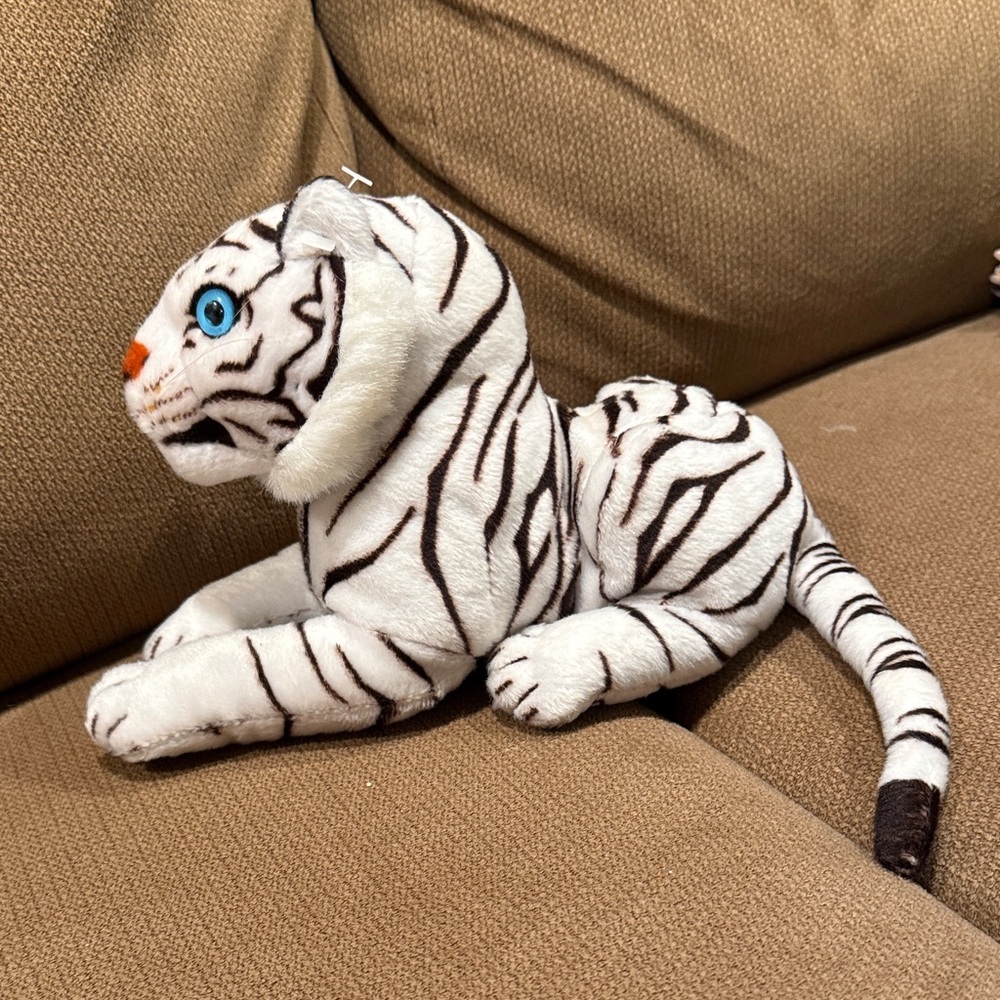 White Tiger Plush with Blue Eyes